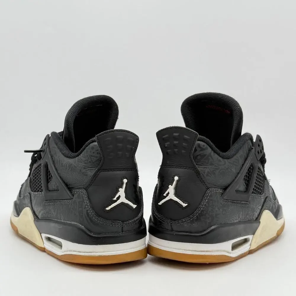 Nike Air Jordan 4 Retro GS 'Laser Black Gum' Youth Size 7 - Picture 11 of 13